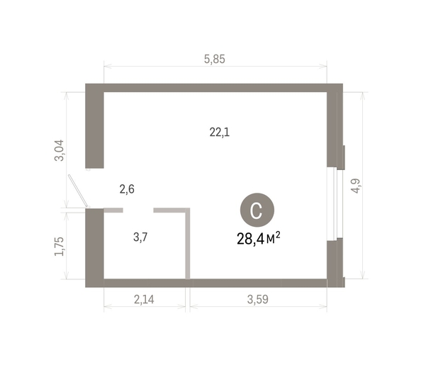 
  Продается студия 28.44 м², в ЖК Город на озере. Фото 1.