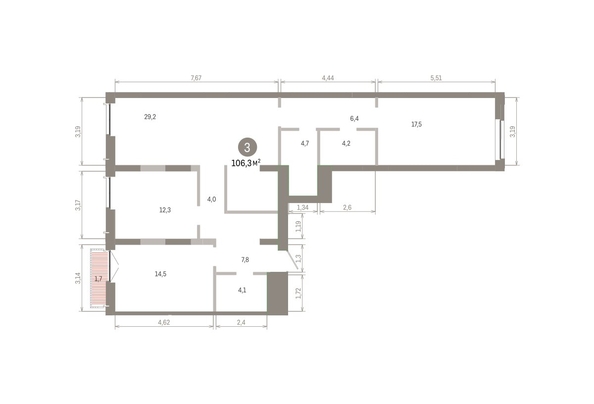 
  Продается 3-комн. квартира 106.31 м², в ЖК Европейский берег, дом 45. Фото 1.