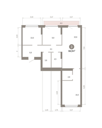 
  Продается 3-комн. квартира 84.9 м², в ЖК Лебедевский квартал, д 1. Фото 2.