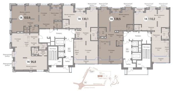 
  Продается 4-комн. квартира 103.9 м², в ЖК Тайм Сквер. Фото 37.