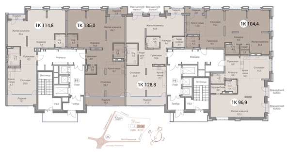 
  Продается 4-комн. квартира 135 м², в ЖК Тайм Сквер. Фото 19.