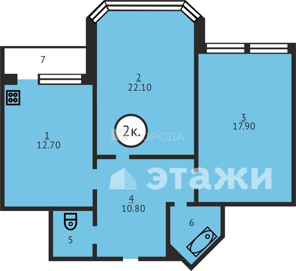 
  Продается 2-комн. квартира 76 м². Фото 15.