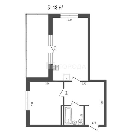 
  Продается 2-комн. квартира 48 м², в ЖК Гоголя, 40/1. Фото 26.