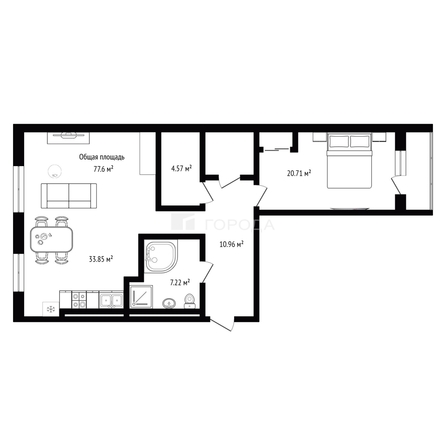 
  Продается 2-комн. квартира 77.6 м². Фото 47.