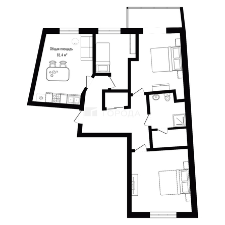 
  Продается 3-комн. квартира 81.4 м², в ЖК Радужный каскад, б/с 19. Фото 42.