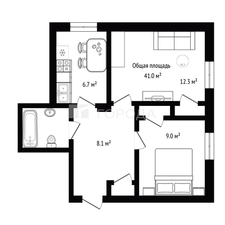 
  Продается 2-комн. квартира 41 м². Фото 22.