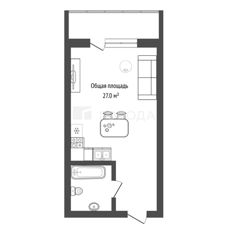 
  Продается студия 27 м². Фото 7.