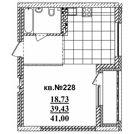 
  Продается студия 41.19 м², в ЖК  Римский квартал, 2 очередь. Фото 3.