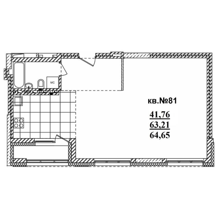 
  Продается студия 64.78 м², в ЖК  Римский квартал, 2 очередь. Фото 3.