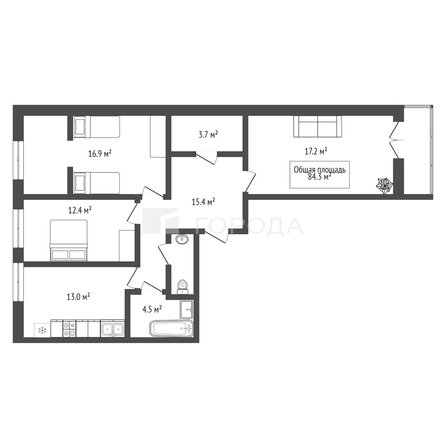 
  Продается 3-комн. квартира 84.3 м². Фото 25.