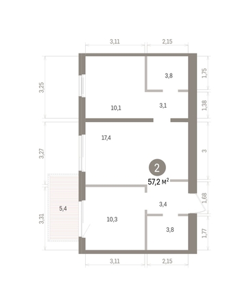 
  Продается 2-комн. квартира 57.24 м², в ЖК Пшеница, дом 5.2. Фото 1.