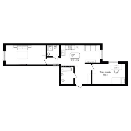 
  Продается 3-комн. квартира 75 м², в МКР Олимпийской славы, дом 2. Фото 20.