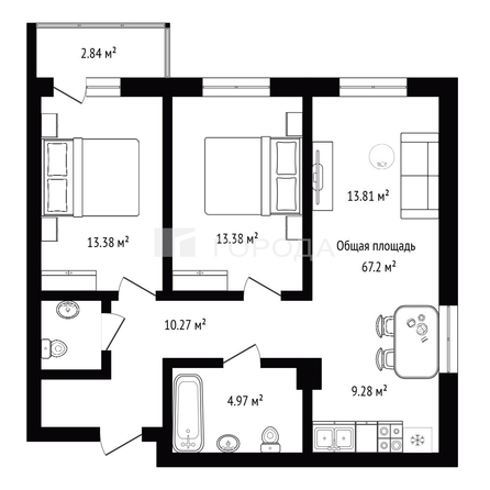 
  Продается 3-комн. квартира 67.2 м², в ЖК Радуга Сибири, дом 11. Фото 29.