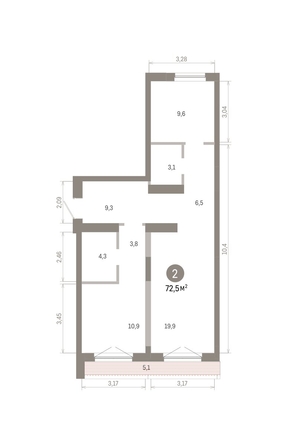 
  Продается 2-комн. квартира 72.45 м², в ЖК Европейский берег, дом 46. Фото 1.