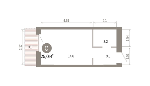 
  Продается студия 25.01 м², в ЖК Европейский берег, дом 46. Фото 1.