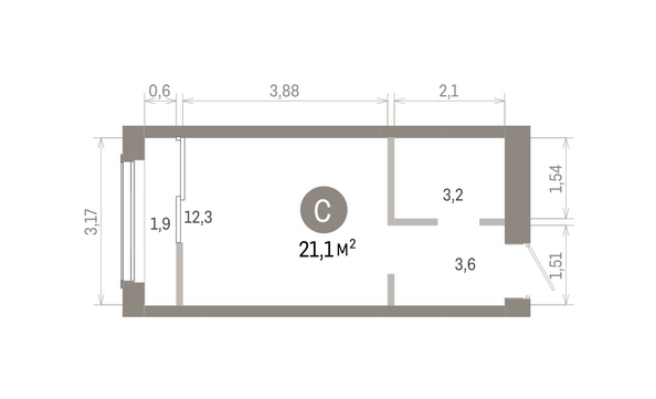 
  Продается студия 21.06 м², в ЖК Европейский берег, дом 46. Фото 1.