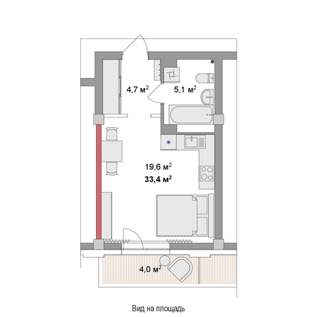 
  Продается студия 33.4 м², в ЖК Мегаполис. Фото 6.
