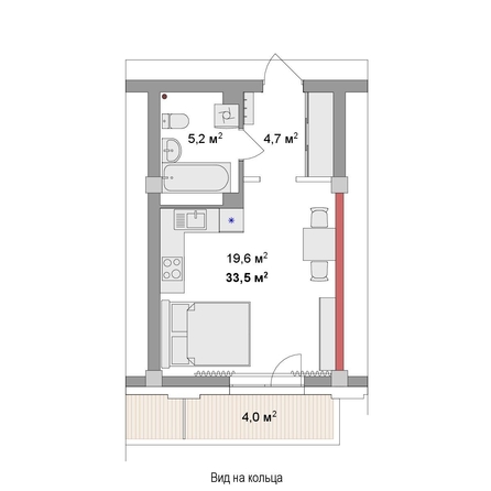 
  Продается студия 33.5 м², в ЖК Мегаполис. Фото 6.