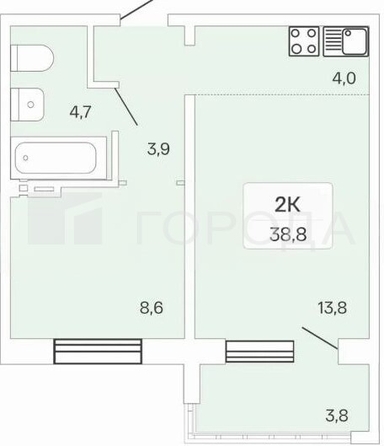 
  Продается 2-комн. квартира 39 м², в ЖК Цветной бульвар, дом 1. Фото 6.