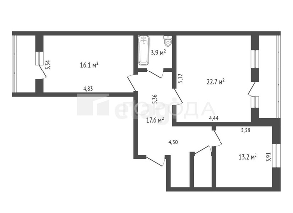 
  Продается 2-комн. квартира 75.6 м². Фото 3.