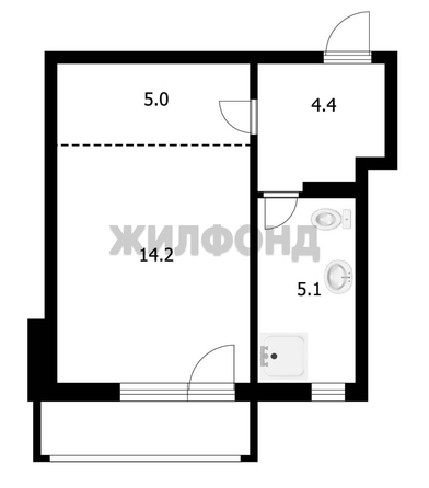 
  Продается студия 28.7 м². Фото 2.