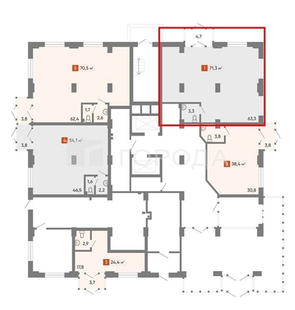 
  Сдается универсальное помещение 71.3 м². Фото 9.