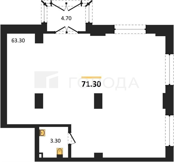 
  Сдается универсальное помещение 71.3 м². Фото 10.