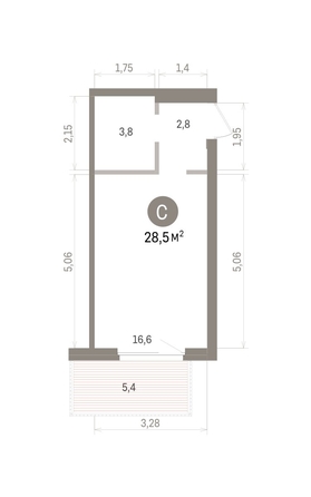 
  Продается студия 28.52 м², в ЖК Пшеница, дом 5.2. Фото 2.