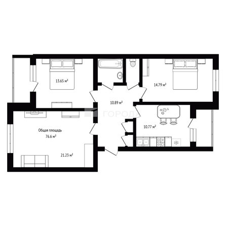 
  Продается 3-комн. квартира 76.6 м². Фото 1.