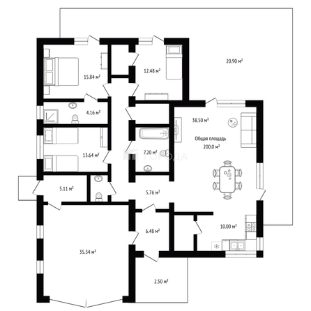 
  Продается дом 200 м². Фото 51.