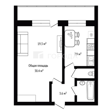 
  Продается 1-комн. квартира 38.4 м². Фото 13.