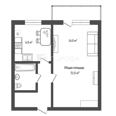 
  Продается 1-комн. квартира 31 м². Фото 4.