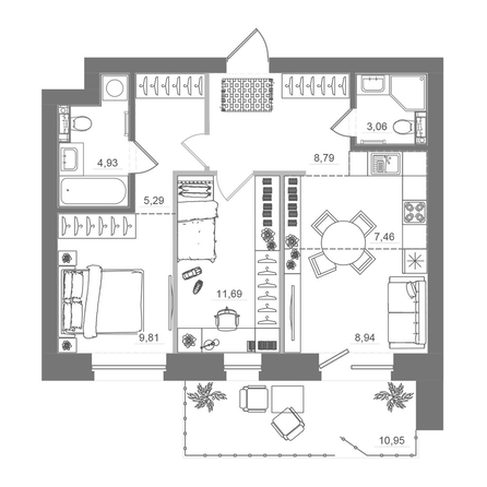 
  Продается 2-комн. квартира 74.34 м², в ЖК Спектр, дом 10. Фото 2.