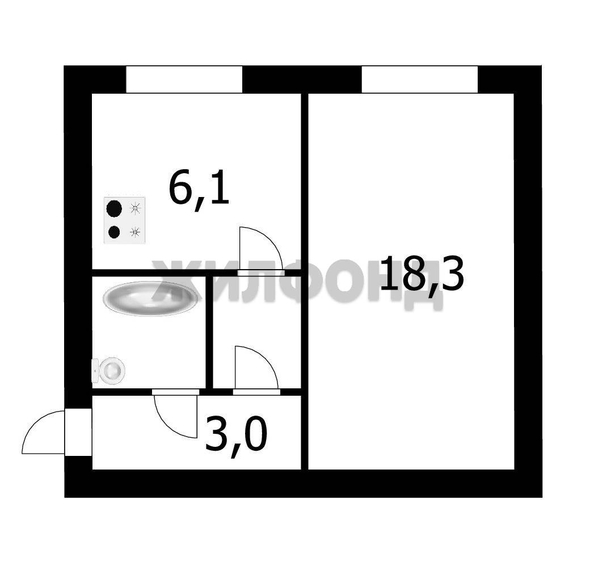 
  Продается 1-комн. квартира 30.4 м². Фото 13.