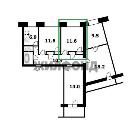
  Продается комната 11.6 м². Фото 2.