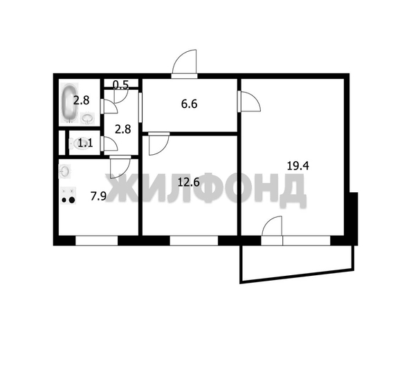 
  Продается 2-комн. квартира 54.8 м². Фото 9.