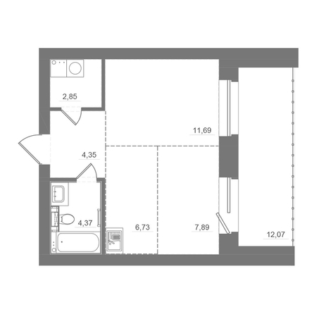 
  Продается студия 49.96 м², в ЖК Спектр, дом 10. Фото 1.