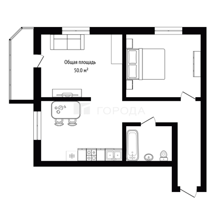 
  Продается 2-комн. квартира 50 м². Фото 6.