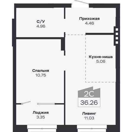 
  Продается 2-комн. квартира 36.26 м², в ЖК Базилик, дом 2. Фото 1.