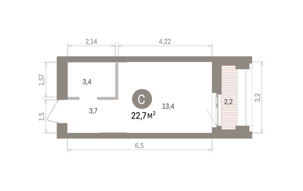 
  Продается студия 22.67 м², в ЖК Европейский берег, дом 32. Фото 1.