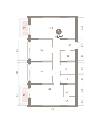 
  Продается 3-комн. квартира 88.66 м², в ЖК Европейский берег, дом 32. Фото 1.