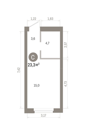 
  Продается студия 23.28 м², в ЖК Город на озере. Фото 1.
