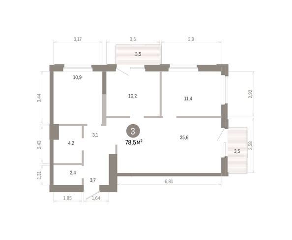 
  Продается 3-комн. квартира 78.42 м², в ЖК Город на озере. Фото 1.
