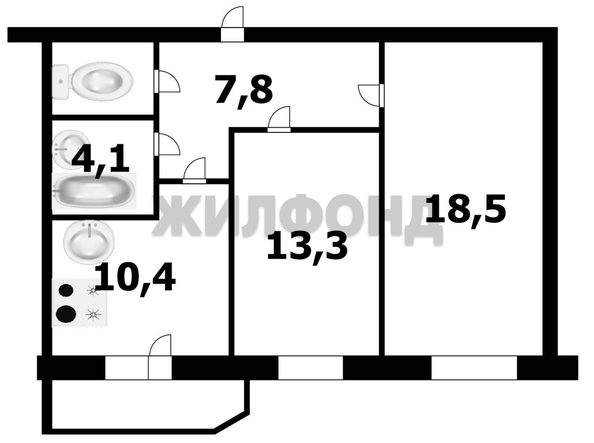 
  Продается 2-комн. квартира 56.2 м². Фото 26.