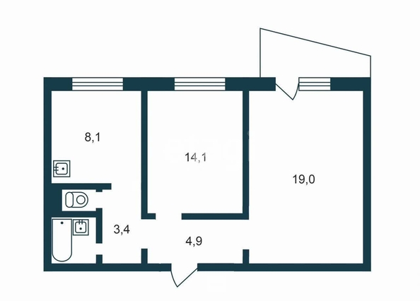
  Продается 2-комн. квартира 53 м². Фото 8.