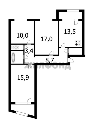 
  Продается 3-комн. квартира 73.7 м². Фото 3.
