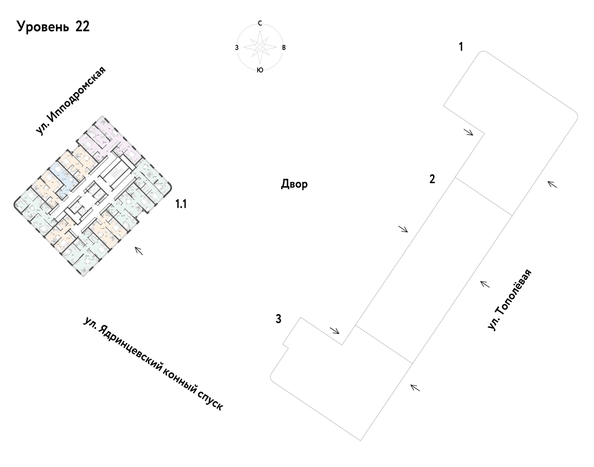 
  Продается 2-комн. квартира 68.71 м², в ЖК Страна.Тополевая, к 1. Фото 1.