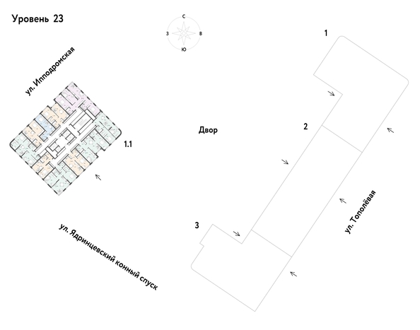 
  Продается 2-комн. квартира 62.02 м², в ЖК Страна.Тополевая, к 1. Фото 1.