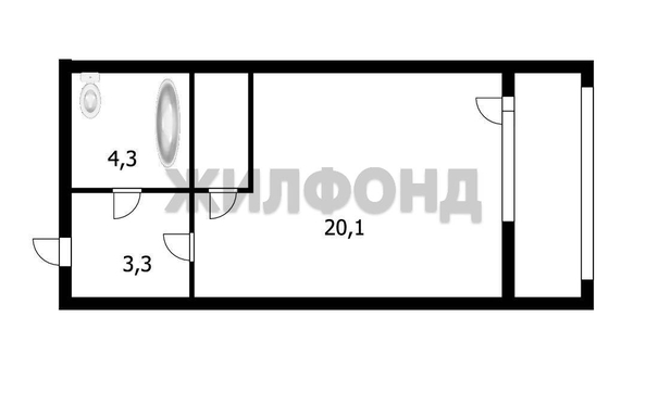 
  Продается студия 29.3 м². Фото 12.