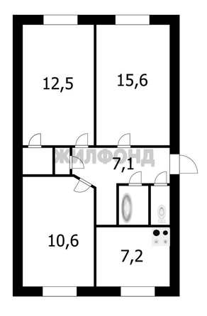 
  Продается 3-комн. квартира 58 м². Фото 3.